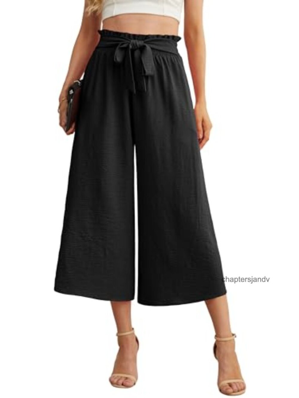 IWOLLENCE Women's Flowy Wide Leg Palazzo Pants High Waist Adjustable Knot Summer